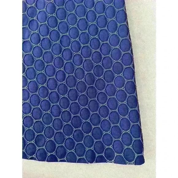 Leota Sz S Seraphine Jacquard Dress Blue Stretch 3/4 Slv Ballet Core Fit & Flare - Picture 9 of 16